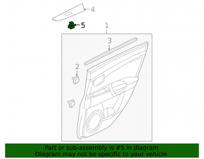 Front right window lift control for Mazda3 03-09 with trim