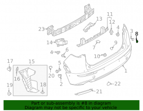 Left rear bumper mounting cap for Mazda CX-30 20-23