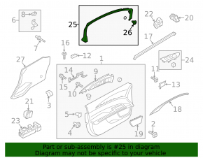 Door frame inner front left Lincoln MKZ 13-20