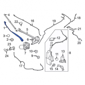 Left wiper arm Ford Mustang Mach-E 21-23