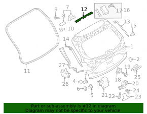 Upper tailgate seal for Mazda CX-50 23-25