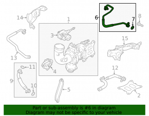 Oil supply pipe for turbocharger Audi A4 B9 17- 2.0T