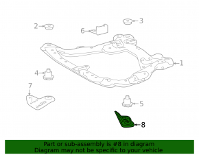 Front subframe lug, rear left, Toyota Avalon 2012