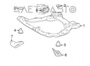 Front subframe lug, rear left, Toyota Avalon 2012
