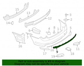 Rear bumper trim for BMW 7 Series F01 11-15 750, 740, Without m package