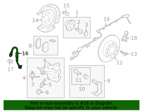Brake hose rear right VW Golf 15-
