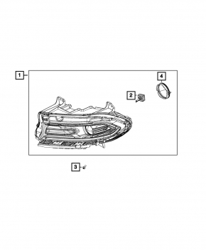 Front right headlight assembly Dodge Charger 15-18 rest xenon