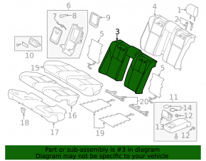 Rear seat, 2nd row, upper part, Toyota Avalon 13-15, without airbag, beige leather, with armrest, scratch, needs cleaning