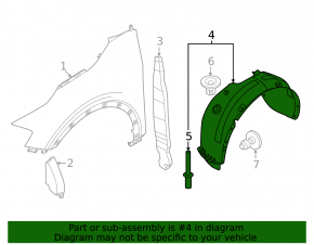 Front left fender liner for Kia Sportage 23-25