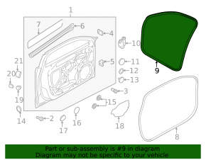 Door seal front left Audi A3 8V 15-20 4d, 5d