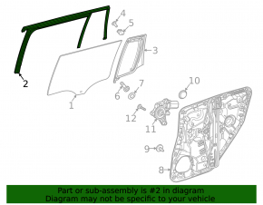 Rear left door glass seal for Mercedes X247 GLB 20-26
