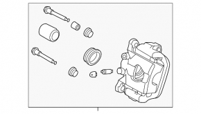 Rear left caliper assembly Nissan Kicks 21-24 SR, SV