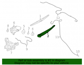 Rear wiper arm for Ford Transit Connect MK2 13-23