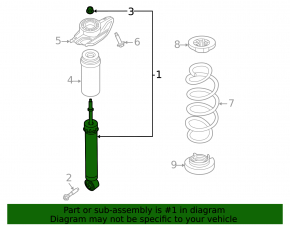 Rear shock absorber left Nissan Rogue 21-23 with support