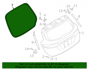 Rubber seal for the tailgate of a Lincoln MKC 15-19