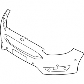 Front bare bumper Ford Focus mk3 15-18 rest under hook with plug