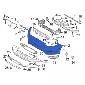 Front bare bumper Ford Focus mk3 15-18 rest under hook with plug