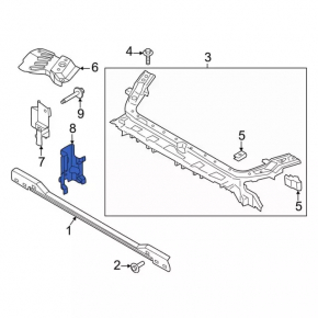 Left side member bracket front lower Ford Mustang mk6 15-23