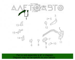 Mazda3 03-09 outer rear left door handle