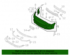 Front bumper bare Ford Mustang mk6 18-23 rest