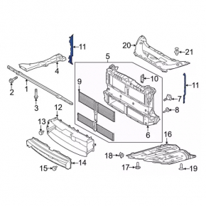 Left radiator deflector for Lincoln Corsair 20-25 2.0