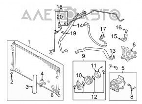 Air conditioning pipe compressor-heater first Mitsubishi Galant 04-06