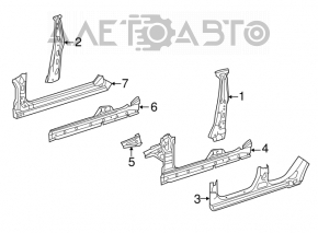 Body pillar central left Mercedes CLA 14-19 on the body, butt