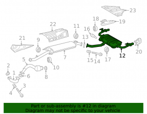 Exhaust line middle part Lexus NX200t 15-17