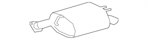Rear muffler with barrel for Lexus ES300h 19-21