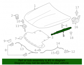 Left hood shock absorber for Mercedes W213 E 17-23