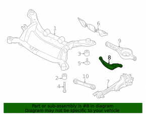 Upper rear left control arm Volvo S60 11-18 FWD
