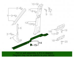 Front right threshold trim VW Atlas 18 - black, scratches, broken fastening