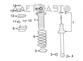 Rear left shock absorber support for Lexus LS460 07-17