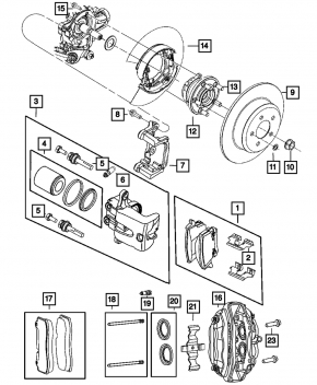 Rear left caliper Dodge Challenger 09- without bracket