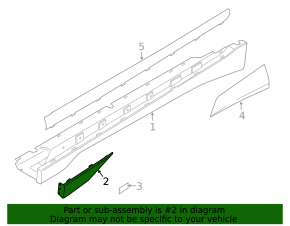 Left door sill trim for BMW i3 14-21, gloss black, cracked