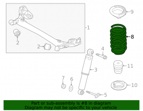 Rear left spring Hyundai Elantra UD 11-16 stiffness 2 yellow white