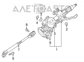Steering column EUR Hyundai Elantra AD 17-18 without start-stop button
