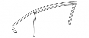 Upper rear right door molding for VW Jetta 11-18 USA with glass seal