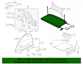 Luggage compartment shelf VW Golf 15-21 5d black