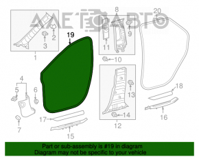 Front left door seal for Lexus RX350 RX450h 16-22