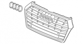 Radiator grill grill Audi Q5 80A 18-20