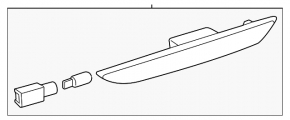Left rear bumper dimensions for Ford Mustang mk6 15-23