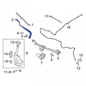 Left windshield wiper arm for Ford Mustang mk6 15-
