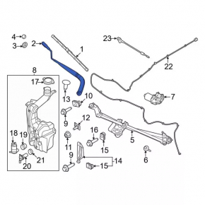 Left windshield wiper arm for Ford Mustang mk6 15-