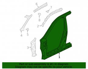 Left center pillar for Infiniti QX50 19-25
