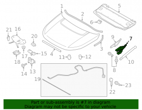 Right hood hinge Land Rover Discovery Sport 17-19