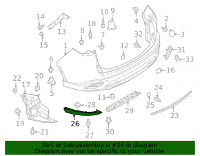 Rear bumper lip left Mazda CX-9 16-23