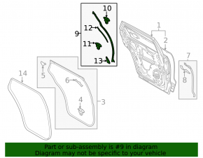 Door seal rear left Mazda CX-9 16- rear