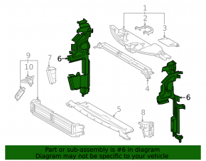Left radiator deflector Toyota Sienna 21-25