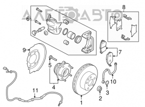 Front right caliper assembly for Nissan Murano z51 09-12